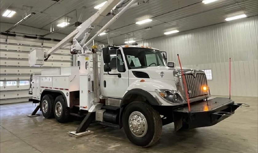 white truck in a garage